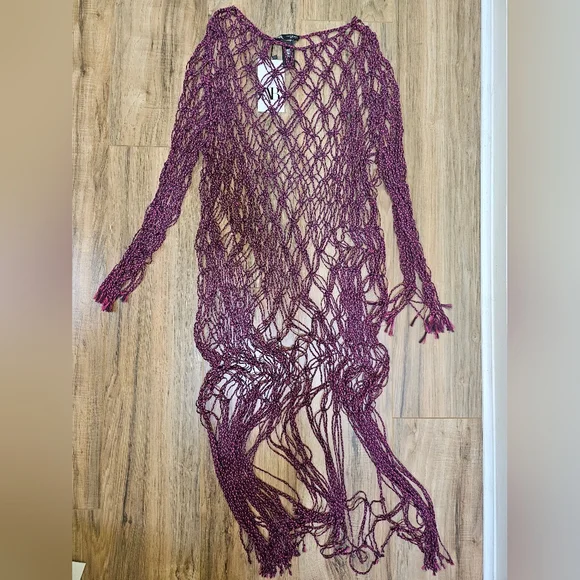 New Zara MACRAMÉ DRESS PINK - Picture 3 of 8